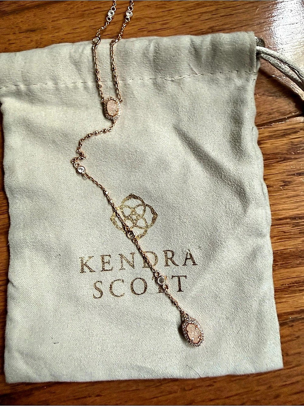 Kendra Scott Claudia Lariat Necklace Rose Gold Pendant Necklace